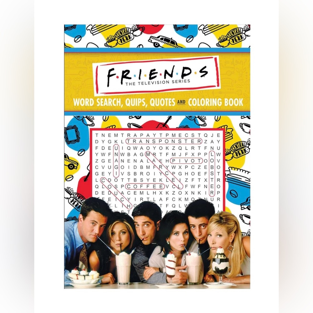 Friends NBC TV Show Comedy Series Word Search Quips Puzzles Quotes Coloring Book